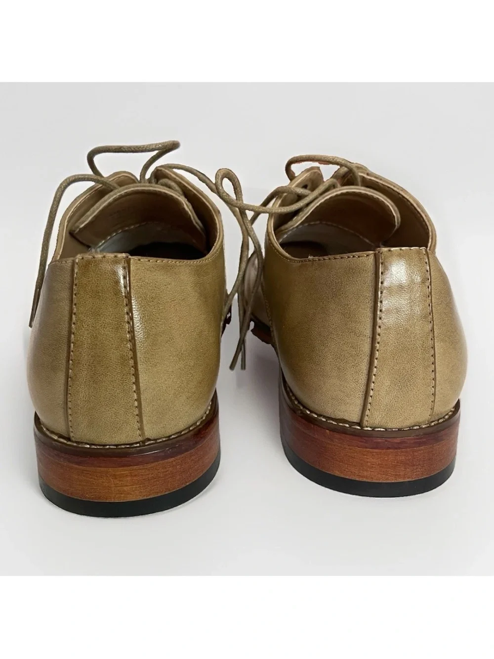 Kenneth Cole Reaction Blake Lace Up Oxford Cap Toe Dress Shoes Tan Men’s 8.5
